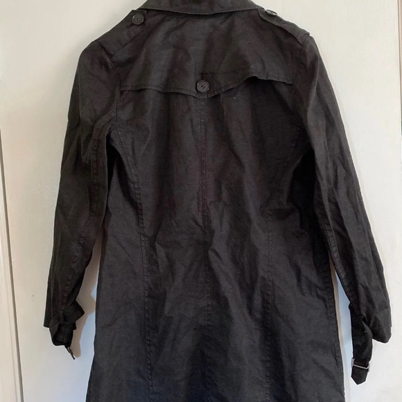 Theory Black Linen Trench - Picture 4 of 7